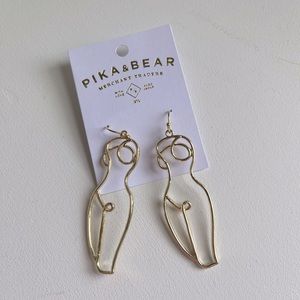 NWT Pika & Bear Lady Body form bodice chandelier earrings. Nickle & Lead Free.